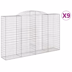 Cesti Gabbioni ad Arco 9 pz 300x50x180/200 cm Ferro Zincatocod mxl 76143 - Vista aggiuntiva 2