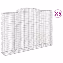 Cesti Gabbioni ad Arco 5 pz 300x50x200/220 cm Ferro Zincatocod mxl 76176 - Vista aggiuntiva 2