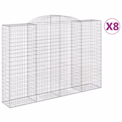 Cesti Gabbioni ad Arco 8 pz 300x50x200/220 cm Ferro Zincatocod mxl 100128 - Vista aggiuntiva 2