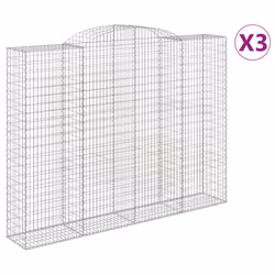 Cesti Gabbioni ad Arco 3 pz 300x50x220/240 cm Ferro Zincatocod mxl 76205 - Vista aggiuntiva 2