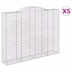 Cesti Gabbioni ad Arco 5 pz 300x50x220/240 cm Ferro Zincatocod mxl 76193 - Vista aggiuntiva 2