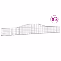 Cesti Gabbioni ad Arco 3 pz 400x30x40/60 cm Ferro Zincatocod mxl 124081 - Vista aggiuntiva 2