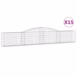 Cesti Gabbioni ad Arco 15 pz 400x30x60/80 cm Ferro Zincatocod mxl 125070 - Vista aggiuntiva 2