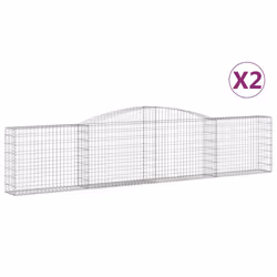 Cesti Gabbioni ad Arco 2 pz 400x30x80/100 cm Ferro Zincatocod mxl 100177 - Vista aggiuntiva 2