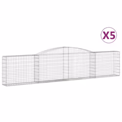 Cesti Gabbioni ad Arco 5 pz 400x30x80/100 cm Ferro Zincatocod mxl 124079 - Vista aggiuntiva 2