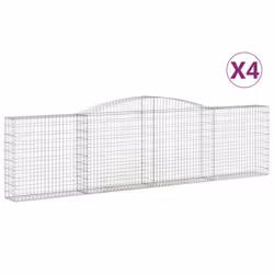 Cesti Gabbioni ad Arco 4 pz 400x30x100/120 cm Ferro Zincatocod mxl 124119 - Vista aggiuntiva 2