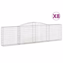 Cesti Gabbioni ad Arco 8 pz 400x30x100/120 cm Ferro Zincatocod mxl 100167 - Vista aggiuntiva 2