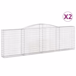 Cesti Gabbioni ad Arco 2 pz 400x30x120/140 cm Ferro Zincatocod mxl 100169 - Vista aggiuntiva 2