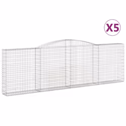 Cesti Gabbioni ad Arco 5 pz 400x30x120/140 cm Ferro Zincatocod mxl 124085 - Vista aggiuntiva 2