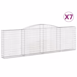 Cesti Gabbioni ad Arco 7 pz 400x30x120/140 cm Ferro Zincatocod mxl 76209 - Vista aggiuntiva 2