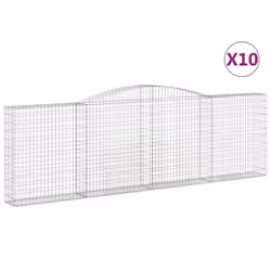 Cesti Gabbioni ad Arco 10 pz 400x30x120/140 cm Ferro Zincatocod mxl 100161 - Vista aggiuntiva 2