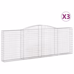 Cesti Gabbioni ad Arco 3 pz 400x30x140/160 cm Ferro Zincatocod mxl 101186 - Vista aggiuntiva 2