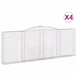 Cesti Gabbioni ad Arco 4 pz 400x30x140/160 cm Ferro Zincatocod mxl 124092 - Vista aggiuntiva 2