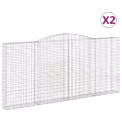 Cesti Gabbioni ad Arco 2 pz 400x30x180/200 cm Ferro Zincatocod mxl 124090 - Vista aggiuntiva 2