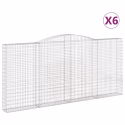 Cesti Gabbioni ad Arco 6 pz 400x30x180/200 cm Ferro Zincatocod mxl 76178 - Vista aggiuntiva 2