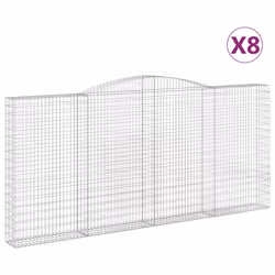 Cesti Gabbioni ad Arco 8 pz 400x30x180/200 cm Ferro Zincatocod mxl 124123 - Vista aggiuntiva 2