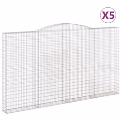 Cesti Gabbioni ad Arco 5 pz 400x30x220/240 cm Ferro Zincatocod mxl 124105 - Vista aggiuntiva 2
