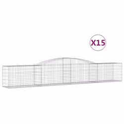 Cesti Gabbioni ad Arco 15 pz 400x50x60/80 cm Ferro Zincatocod mxl 124128 - Vista aggiuntiva 2