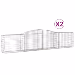 Cesti Gabbioni ad Arco 2 pz 400x50x80/100 cm Ferro Zincatocod mxl 76191 - Vista aggiuntiva 2