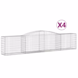 Cesti Gabbioni ad Arco 4 pz 400x50x80/100 cm Ferro Zincatocod mxl 124147 - Vista aggiuntiva 2