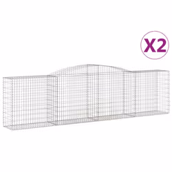 Cesti Gabbioni ad Arco 2 pz 400x50x100/120 cm Ferro Zincatocod mxl 100153 - Vista aggiuntiva 2
