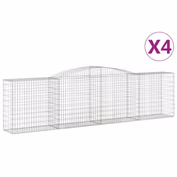 Cesti Gabbioni ad Arco 4 pz 400x50x100/120 cm Ferro Zincatocod mxl 124109 - Vista aggiuntiva 2