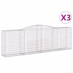 Cesti Gabbioni ad Arco 3 pz 400x50x120/140 cm Ferro Zincatocod mxl 124125 - Vista aggiuntiva 2