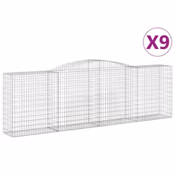 Cesti Gabbioni ad Arco 9 pz 400x50x120/140 cm Ferro Zincatocod mxl 76216 - Vista aggiuntiva 2