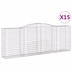 Cesti Gabbioni ad Arco 15 pz 400x50x140/160 cm Ferro Zincatocod mxl 124108 - Vista aggiuntiva 2