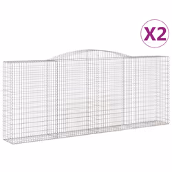 Cesti Gabbioni ad Arco 2 pz 400x50x160/180 cm Ferro Zincatocod mxl 76223 - Vista aggiuntiva 2