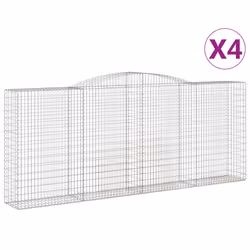 Cesti Gabbioni ad Arco 4 pz 400x50x160/180 cm Ferro Zincatocod mxl 76202 - Vista aggiuntiva 2