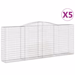 Cesti Gabbioni ad Arco 5 pz 400x50x160/180 cm Ferro Zincatocod mxl 124136 - Vista aggiuntiva 2