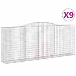 Cesti Gabbioni ad Arco 9 pz 400x50x160/180 cm Ferro Zincatocod mxl 77141 - Vista aggiuntiva 2