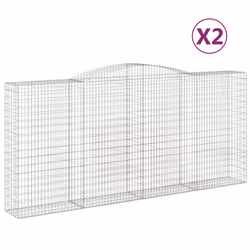 Cesti Gabbioni ad Arco 2 pz 400x50x180/200 cm Ferro Zincatocod mxl 100181 - Vista aggiuntiva 2
