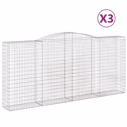 Cesti Gabbioni ad Arco 3 pz 400x50x180/200 cm Ferro Zincatocod mxl 76195 - Vista aggiuntiva 2