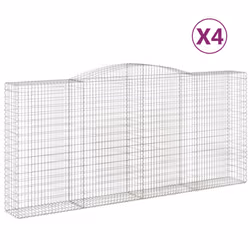 Cesti Gabbioni ad Arco 4 pz 400x50x180/200 cm Ferro Zincatocod mxl 124132 - Vista aggiuntiva 2