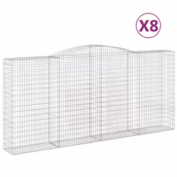Cesti Gabbioni ad Arco 8 pz 400x50x180/200 cm Ferro Zincatocod mxl 76196 - Vista aggiuntiva 2