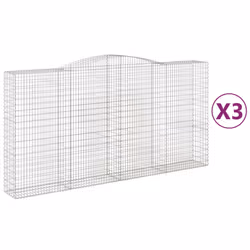 Cesti Gabbioni ad Arco 3 pz 400x50x200/220 cm Ferro Zincatocod mxl 100192 - Vista aggiuntiva 2