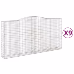 Cesti Gabbioni ad Arco 9 pz 400x50x200/220 cm Ferro Zincatocod mxl 76208 - Vista aggiuntiva 2