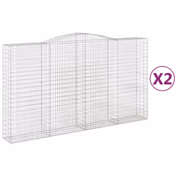 Cesti Gabbioni ad Arco 2 pz 400x50x220/240 cm Ferro Zincatocod mxl 104199 - Vista aggiuntiva 2