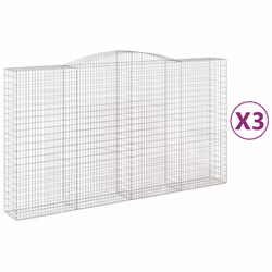 Cesti Gabbioni ad Arco 3 pz 400x50x220/240 cm Ferro Zincatocod mxl 76219 - Vista aggiuntiva 2