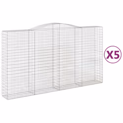 Cesti Gabbioni ad Arco 5 pz 400x50x220/240 cm Ferro Zincatocod mxl 76206 - Vista aggiuntiva 2