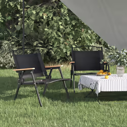 VidaXL 319482 sedia da esterno Terrazzo Oxford, Acciaio Nero
