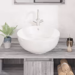 Lavandino Bianco 44x17 cm in Ceramica Rotondocod mxl 79416 - Vista aggiuntiva 3