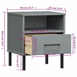 VidaXL 350971 comodino Grigio - Vista aggiuntiva 8