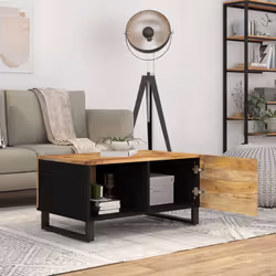vidaXL Tavolino da Soggiorno 80x50x40 cm Massello Mango e Multistrato - Vista aggiuntiva 3