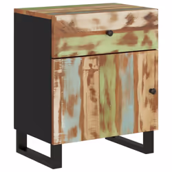 vidaXL Comodino 50x33x60cm Legno Massello Recupero e Legno Multistrato - Vista aggiuntiva 2