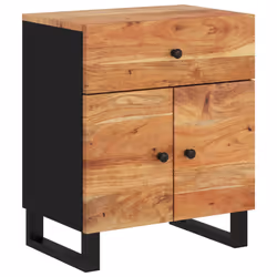 vidaXL Comodino 50x33x60 cm Legno Massello Acacia e Legno Multistrato - Vista aggiuntiva 2