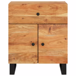 vidaXL Comodino 50x33x60 cm Legno Massello Acacia e Legno Multistrato - Vista aggiuntiva 3