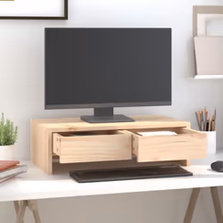 Supporto per Monitor 50x27x15 cm in Legno Massello di Pinocod mxl 96132 - Vista aggiuntiva 3